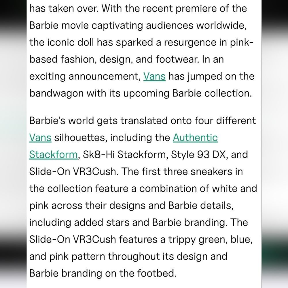 Vans X Barbie VR3 Cush Slide On Sandals - Picture 6 of 10